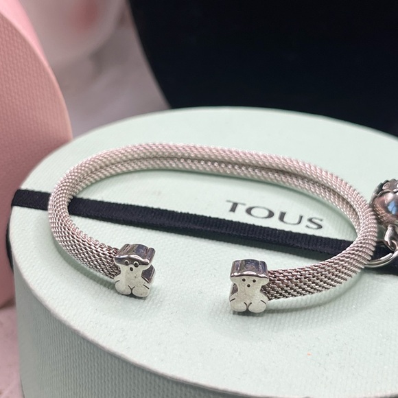 925 Silver Tous Mesh Bear Bangle and Bear Necklace Set - Picture 7 of 9
